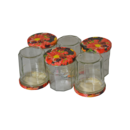 6 POTS DE CONFITURE 324ml+COUV.DECO TO82