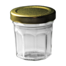 12 POTS DE CONFITURE 44ml+COUV.DORE TO48