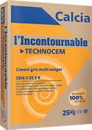 Ciment TECHNOCEM 25Kg NF CALCIA CEM II/B-M (S-LL) 32.5 R CE CP1 NF