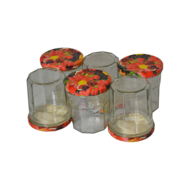 6 POTS DE CONFITURE 324ml+COUV.DECO TO82